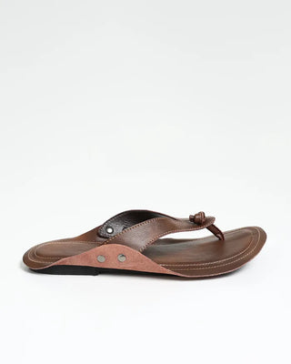 Leather strap thong sandals