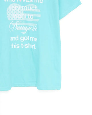 Heart lettering print short-sleeved T-shirt