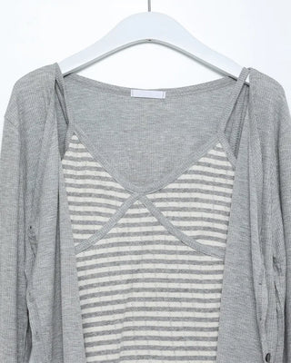 Striped camisole and cardigan set