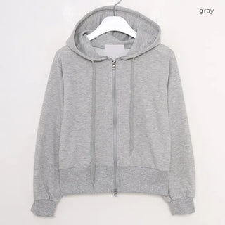 Daily Cropped Hoodie Zip-Up