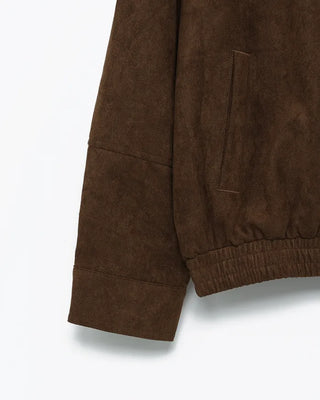 Suede Yoke Line Point Zip-Up Blouson