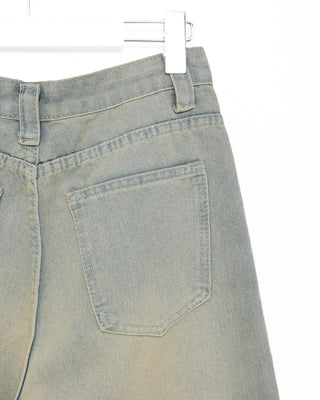 Washed wide-fit denim pants