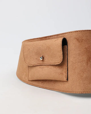 Double pocket belt waist pouch