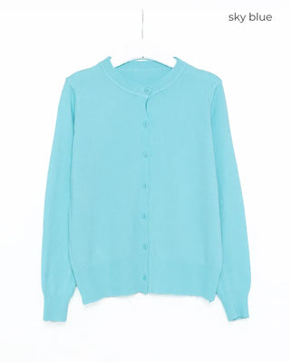 Round neck colorful cardigan