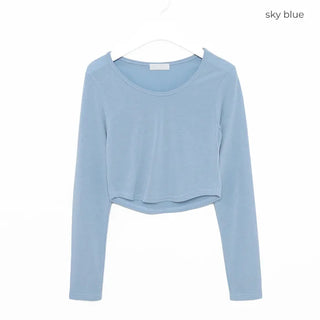 U-neck cropped T-shirt