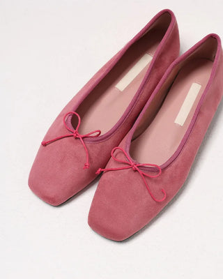 Ribbon square toe flat shoes
