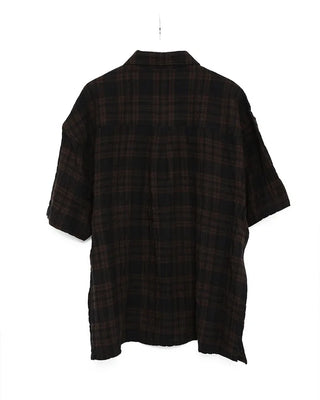 (Unisex) Check Roll-Up Short-Sleeve Shirt