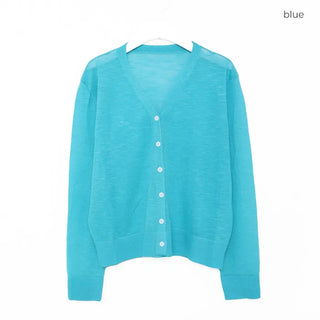 Linen V-neck cardigan