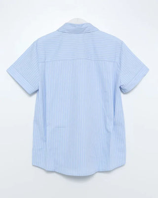 Striped side snap half shirt