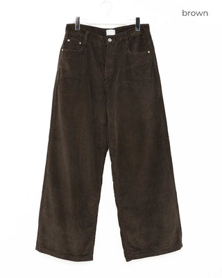 Wide corduroy long pants