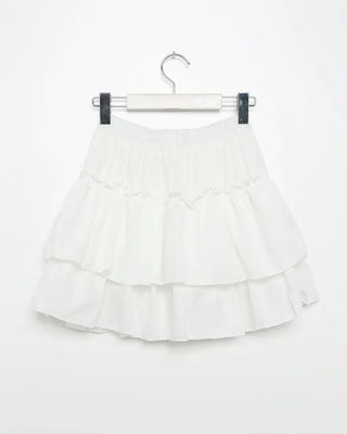 Frilled slit can-can mini skirt