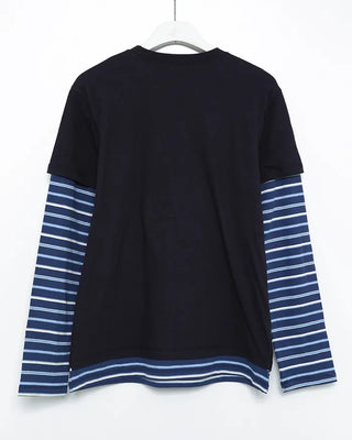 Mixed Border Layered Long T-Shirt