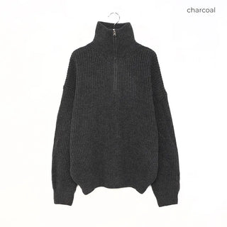 Half-zip knit top