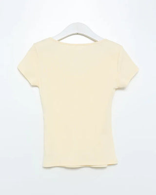 Lace Ribbon Short-Sleeved T-Shirt