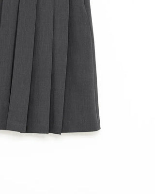 Banded pleated midi skirt