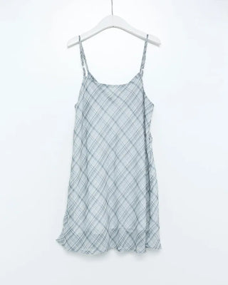 Frilled check camisole mini dress