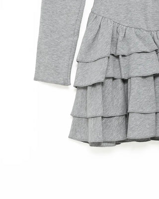 Lace tiered button mini dress