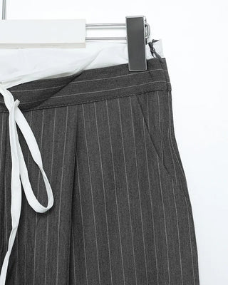 Layered pinstripe slacks