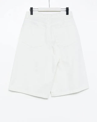 (Unisex) One-tuck cotton Bermuda shorts