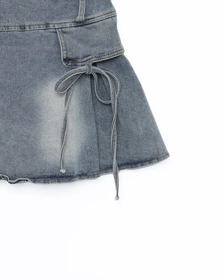 Ribbon pocket mini skirt