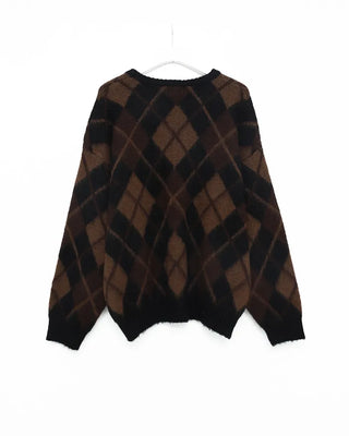 Brushed Argyle Knit