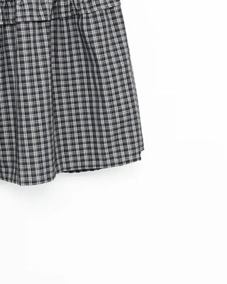 Checked tiered long skirt