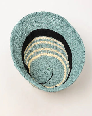 Bordered perforated bucket hat