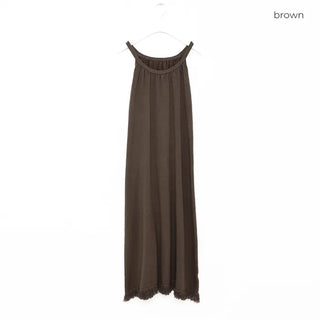 Halter neck fringe long dress