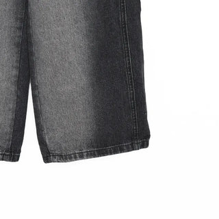 Washed denim pants