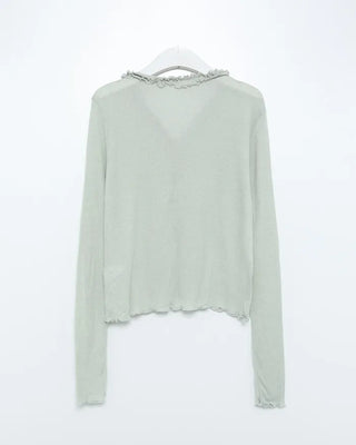 Frilled V-neck cardigan