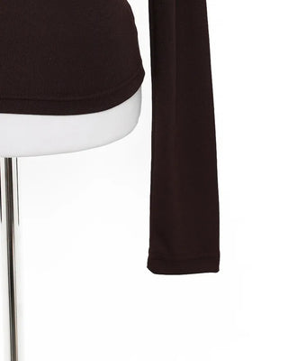 Off-shoulder slim-fit long t-shirt