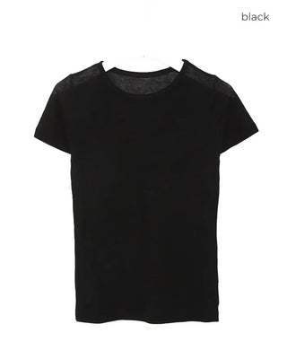Slim round half-sleeve T-shirt