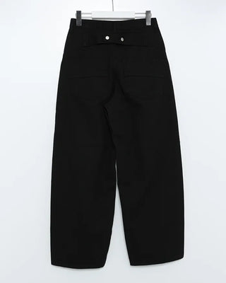 Back snap cotton wide pants