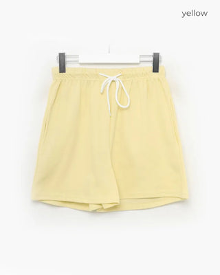 Sweat-weight elastic waist shorts