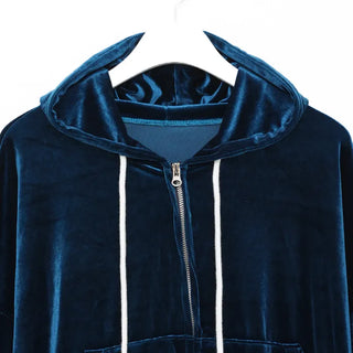 Velvet Cropped Zip Hoodie