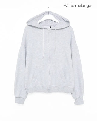 Washed Hooded Zip-Up