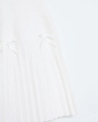 Ribbon detail pleated mini skirt