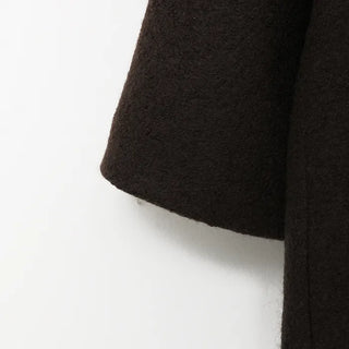 High-neck collar half coat