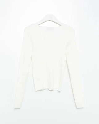 Ribbed Henley Neck Knit