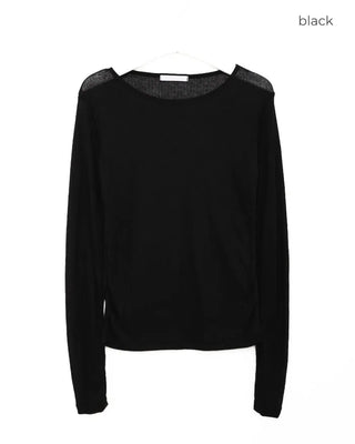 Sheer long-sleeve T-shirt