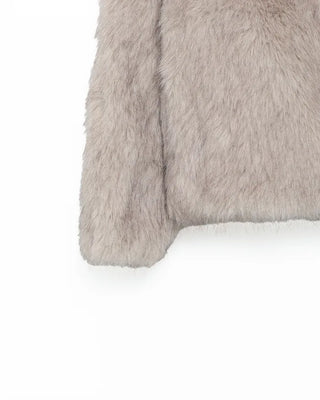 High-neck fur jacket