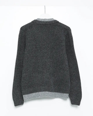 Color-blocked layered cardigan