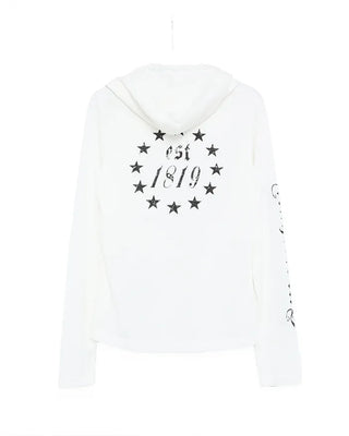 Slim-fit sleeve lettering hoodie