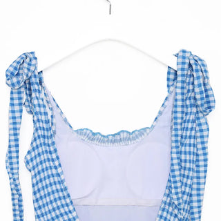 Checked ribbon swimwear