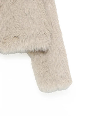 Crop fur jacket