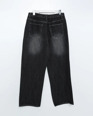 Black wide-leg denim