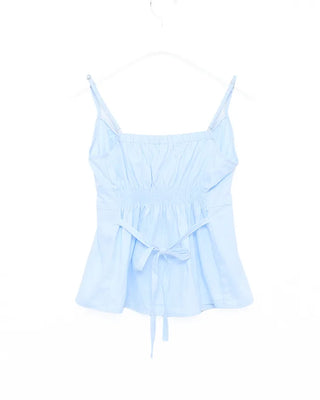 Half-button peplum camisole