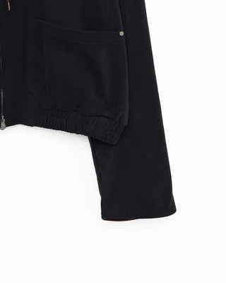 Drawstring high-neck zip-up jacket