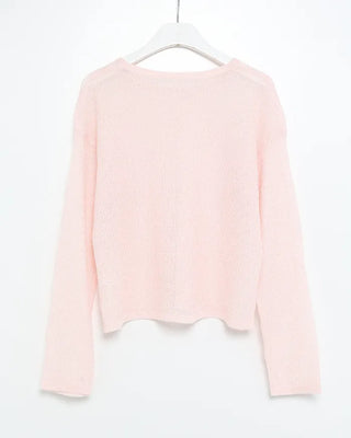 Crop-fit sheer long-sleeve knit