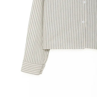Striped long-sleeved cropped shirt